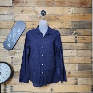 Gap women's dark navy button up   causal lomg sleeve shirt size S
